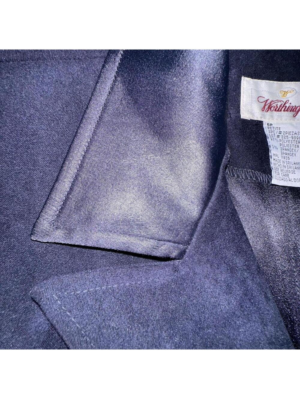 Worthington tailored tuxedo-style blazer jacket petite 90s structured black - Picture 7 of 8